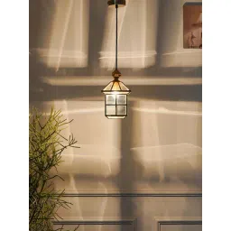 Kapoor Lamp Shades Brass & Glass Oyager Single Light Ceiling Pendant-picture-38
