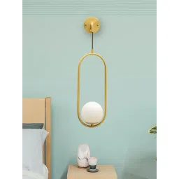 Kapoor Lamp Shades Brass & White Glass Imogen Globe Wall Lamp-picture-35