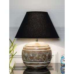 Kapoor Lamp Shades Distress White & Black Wood Caelan Table Lamp-picture-15