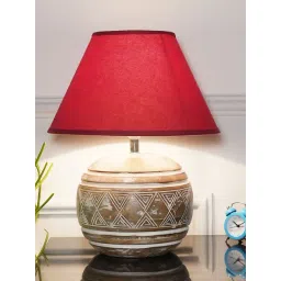Kapoor Lamp Shades Distress White & Red Wood Caelan Table Lamp-picture-40