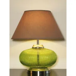 Kapoor Lamp Shades Green & Pink Glass Maloto Luster Finish Cotton Shade Table Lamp-picture-44