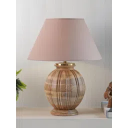 kapoor lamp shades Kapoor E Illuminations Astros Brown Wooden Table Lamp - Set of 1-picture-38
