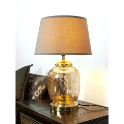 kapoor lamp shades Kapoor E Illuminations Beige Cardiff Amber Glass Table Lamp - Set of 1-picture-44