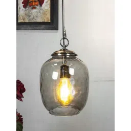 kapoor lamp shades Kapoor E Illuminations Doriane Dark Transparent Glass Hanging Light - Set of 1-picture-39