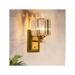 kapoor lamp shades Kapoor E Illuminations Transparent Mercena Webbered Glass Brass Wall Light-picture-41