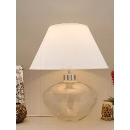 Kapoor Lamp Shades Transparent & White Glass Ayrica Clear Table Lamp-picture-28