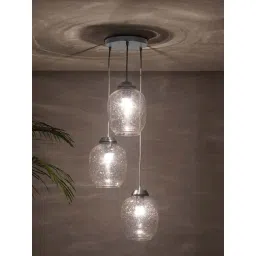 Kapoor Lamp Shades Zara 3 Light Water Drop Transparent Glass Pendant Light-picture-33