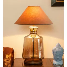 kapoor lampshades Castries Beige Fabric Shade Night Lamp With Wood Base-picture-15