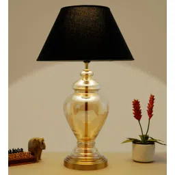 kapoor lampshades Irene Customized Cotton Fabric Shade Night Lamp With Metal & Glass Base-picture-13