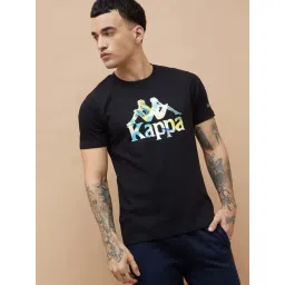 Kappa Black Cotton Regular Fit Printed Sports T-Shirt-picture-22