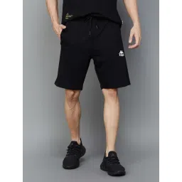 KAPPA Black Cotton Regular Fit Sports Shorts-picture-29