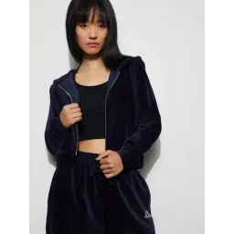 Kappa Dark Blue Cotton Regular Fit Hoodie-picture-22