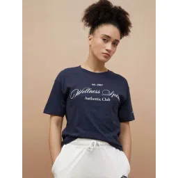 Kappa Dark Blue Cotton Regular Fit Printed T-Shirt-picture-14