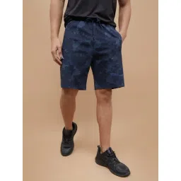 Kappa Navy Cotton Regular Fit Printed Sports Shorts-picture-32