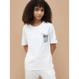 Kappa Off White Cotton Regular Fit Printed T-Shirt-picture-28