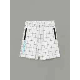 Kappa White Cotton Regular Fit Checks Shorts-picture-11