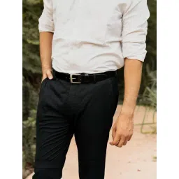 Kara Black Leather Waist Belt for Men-image-44