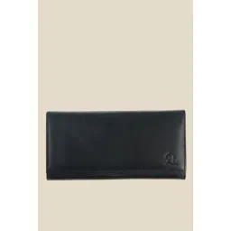 Kara Black Solid Leather Wallet-picture-21