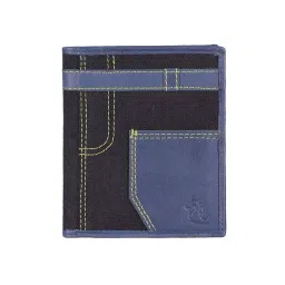 Kara Blue & Black Casual Leather Bi-Fold Wallet For Men-picture-16