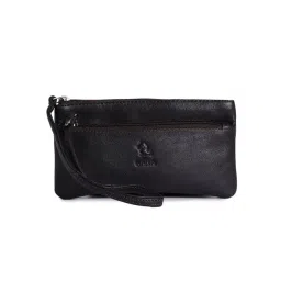 Kara Dark Brown Solid Wristlet Pouch for Women-picture-15