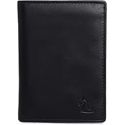 kara Men's Black Genuine Leather Tri Fold Casual Wallets with 9 Cards Holder Slots - Heavy Duty Formal Wallets for Men - Stylish Men Trifold Purse-picture-12