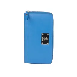 Kara Sky Blue Solid Leather Wallet-picture-20