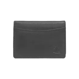 Kara Unisex Black Solid Leather Business Card Holder-picture-26