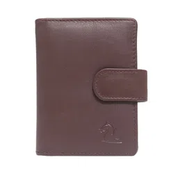 Kara Unisex Tan Brown Solid Leather Card Holder-picture-22