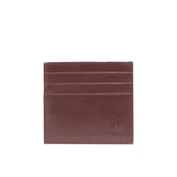 Kara Unisex Tan Solid Leather Card Holder-picture-51