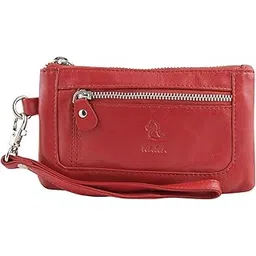 kara Red Genuine Leather Wallet for Women - Zipper Hand Purse for Ladies - Clutch for Women image 1