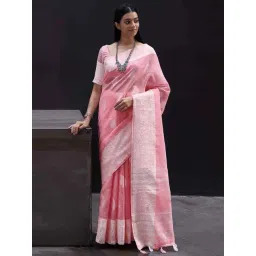 KARAGIRI Pink Woven Saree With Unstitched Blouse-picture-18