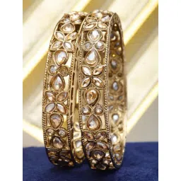 Karatcart Antique Gold-Plated Floral Shape Rajwadi Bangles for Women - Set of 2-picture-40