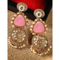 KARATCART Gold-Plated Contemporary Drop Earrings-picture-20