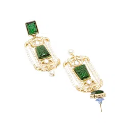 KARATCART Gold-Plated Contemporary Drop Earrings image 3