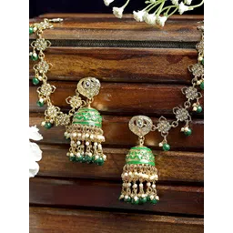 KARATCART Gold-Plated Dome Shaped Jhumkas-picture-17