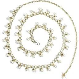 karatcart Gold-Plated Kundan and Pearl Studded Handcrafted Kamarband-picture-11