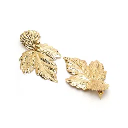 Karatcart Gold Plated Leaf Design Dangler Earrings image 5