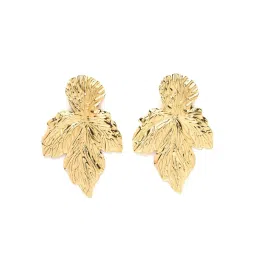 Karatcart Gold Plated Leaf Design Dangler Earrings image 4