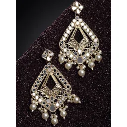 Karatcart Gold-Plated Mirror Dangler Earrings for Women image 1