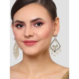 Karatcart Gold-Plated Mirror Dangler Earrings for Women image 2