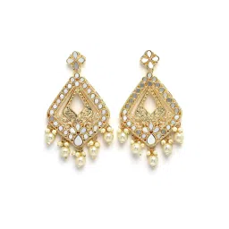Karatcart Gold-Plated Mirror Dangler Earrings for Women image 4