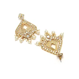 Karatcart Gold-Plated Mirror Dangler Earrings for Women image 5