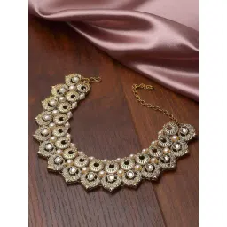 Karatcart Gold Plated Pearl and Kundan Studded Hair Juda for Women-picture-21