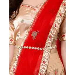 KARATCART Gold-Plated Pearl & kundan Studded Kamarbandh image 4