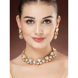 Karatcart Gold Polki Kundan Necklace Set for Women-picture-19