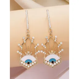 Karatcart Gold-Tone Plated Blue Earrings for Women-picture-46