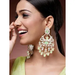 Karatcart Gold-Tone Plated Green Earrings for Women-picture-37