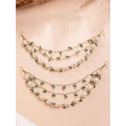 Karatcart Gold-Tone Plated Green Earrings for Women-picture-22