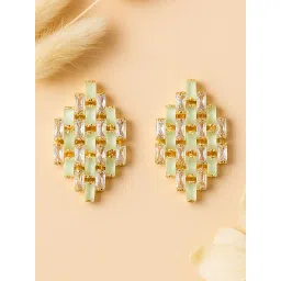 Karatcart Gold-Tone Plated Green Earrings for Women-picture-35