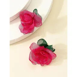 Karatcart Gold-Tone Plated Pink & Green Earrings for Women-picture-12